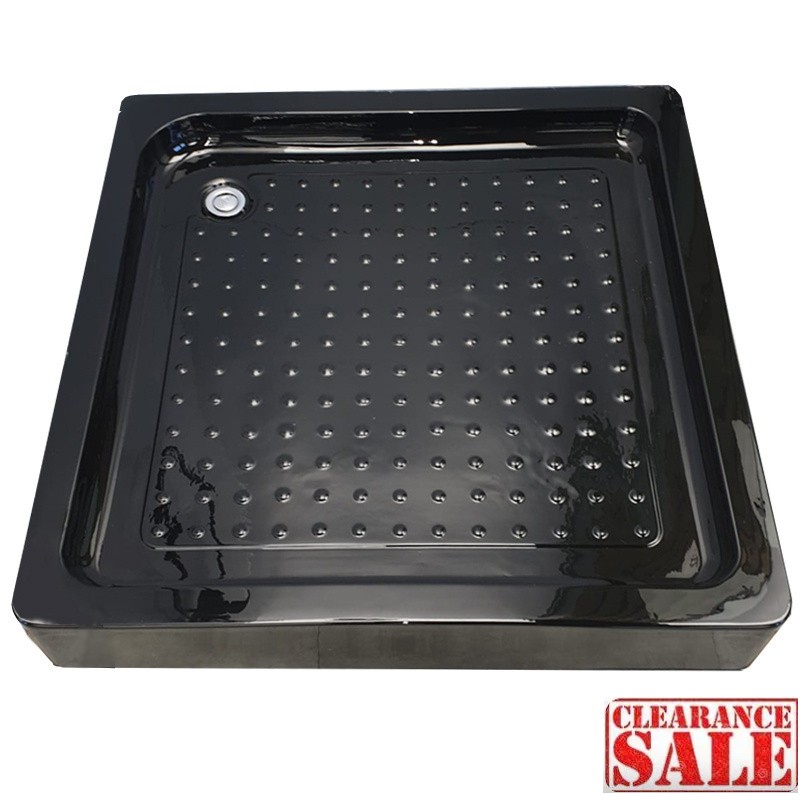 Square shower tray SXL02C 1000x1000mm black siphon deep 150mm
