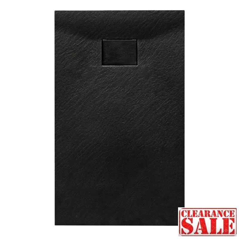 RECTANGULAR STONE SHOWER TRAY SLIM TUKO BLACK 1200x800mm