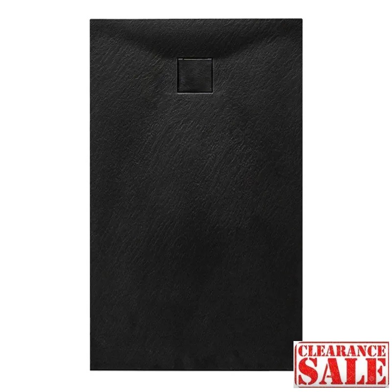 RECTANGULAR STONE SHOWER TRAY SLIM CAIR BLACK 1000x700mm
