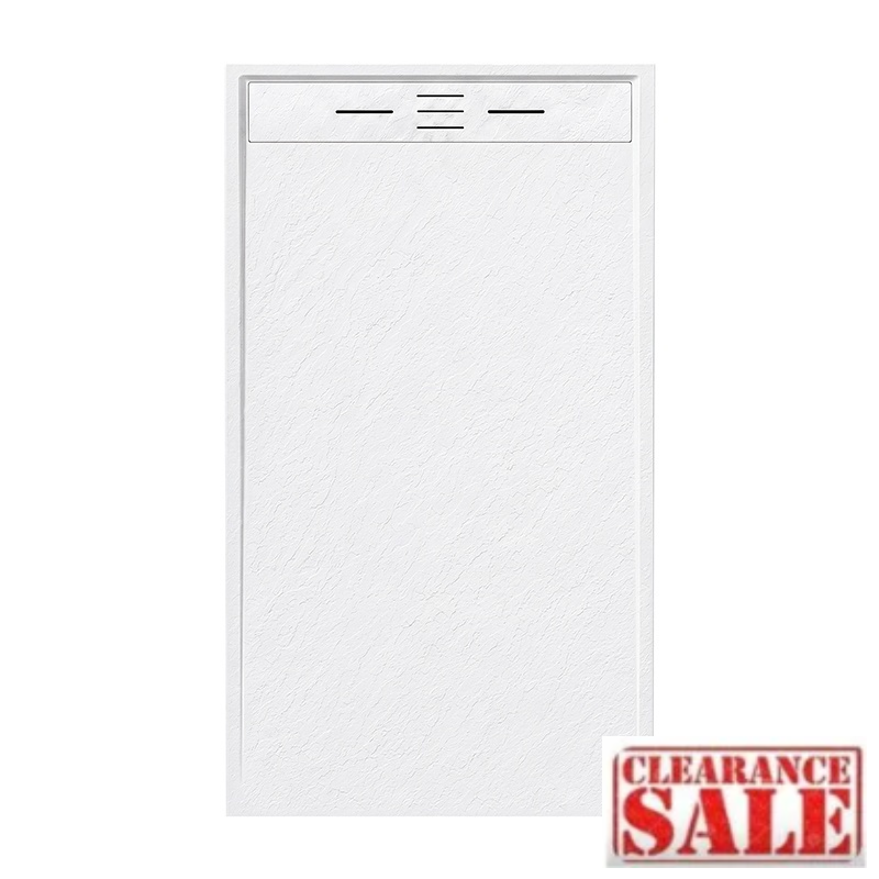 RECTANGULAR STONE SHOWER TRAY SLIM CADO WHITE 1400x800mm