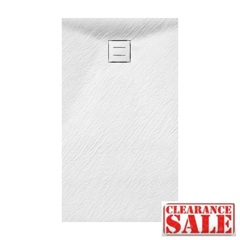 RECTANGULAR STONE SHOWER TRAY SLIM CAIR WHITE 1100x700mm