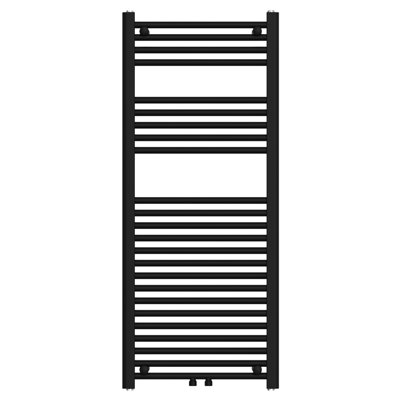 WALL-MOUNTED BATHROOM RADIATOR VERTICAL WATER LADDER 1200×500 mm ERVA BLACK