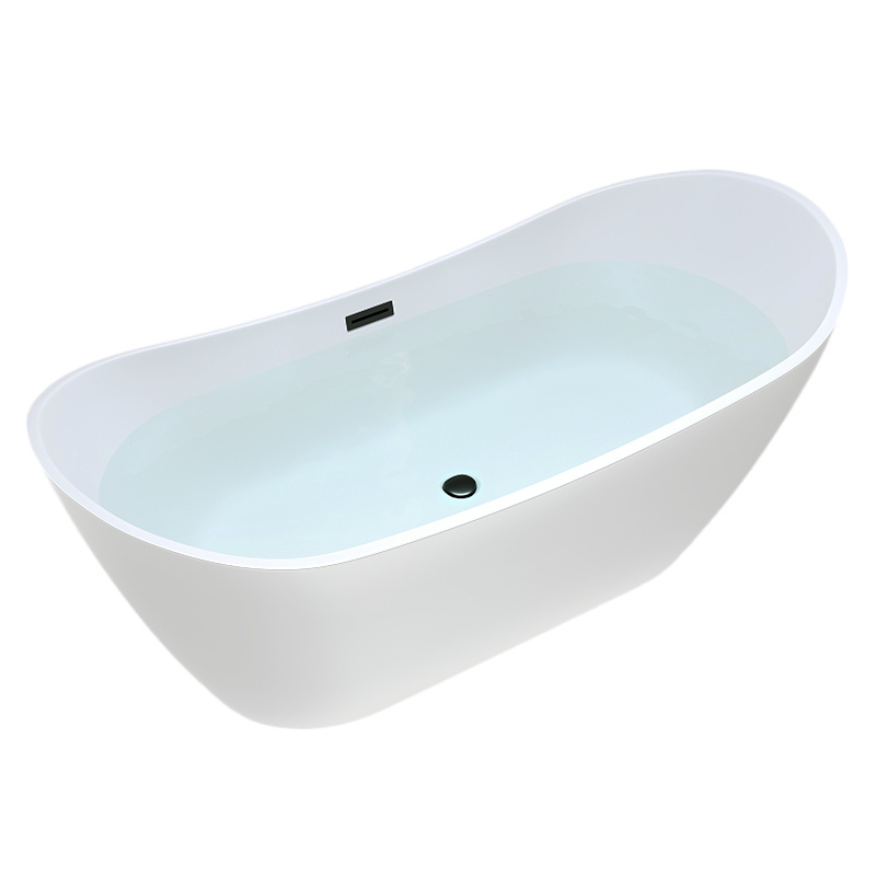 Freestanding Bathtub EVITA 513D White with Black Overflow 1800×800 mm 