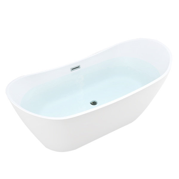 Freestanding Bathtub EVITA 513D White with Chrome Overflow 1800×800 mm 