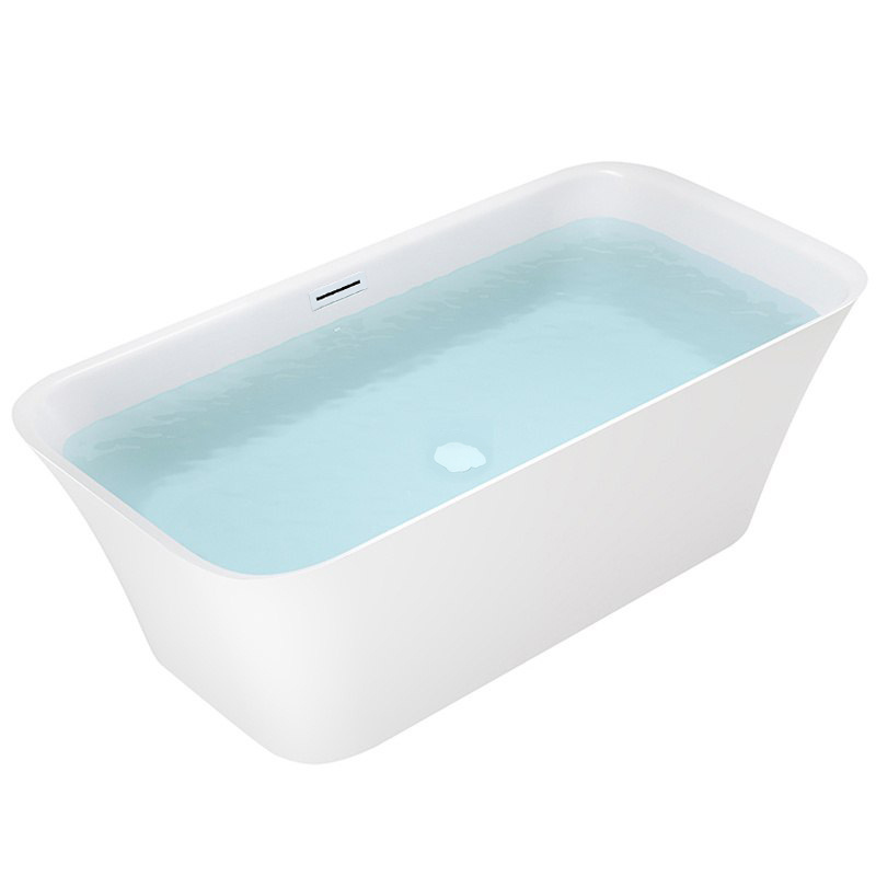 Freestanding Bathtub VAOLI 511A White with White Gloss Overflow 1500×750 mm