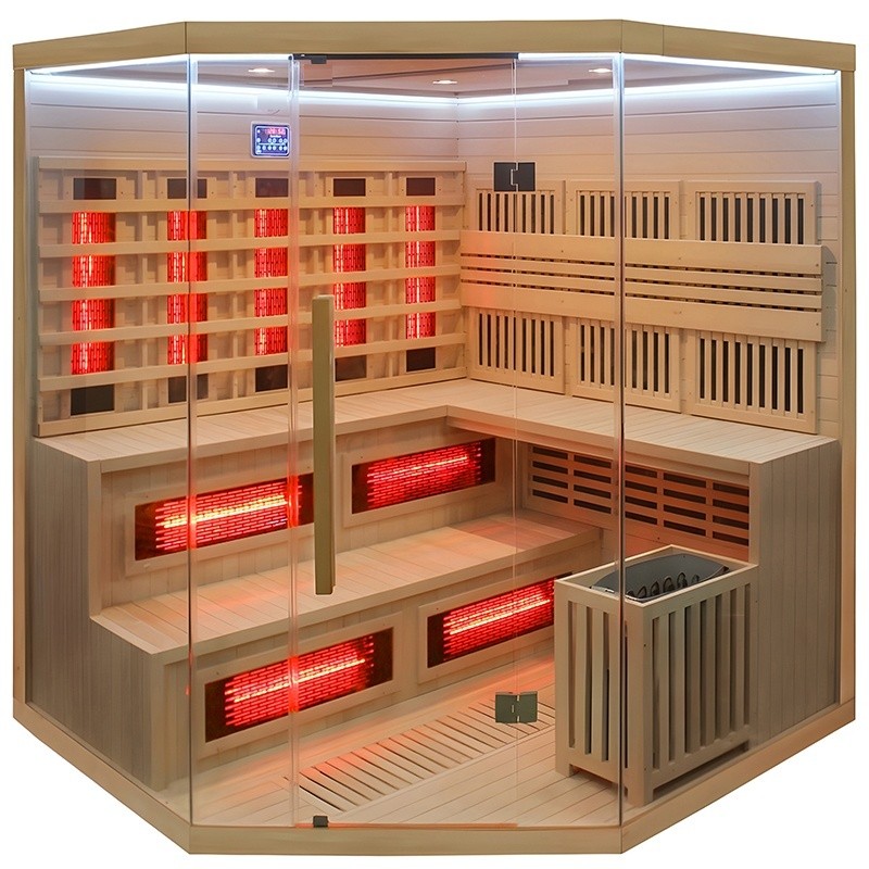 COMBINE INFRARED/FINNISH SAUNA PASADENA XL WITH 8kW FURNACE 2000x2000mm 2in1