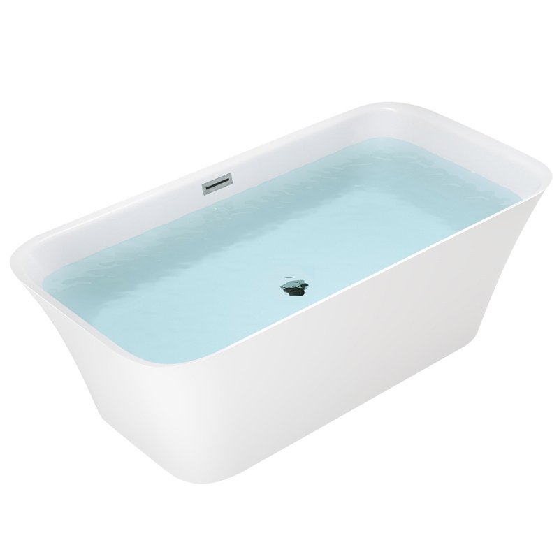 Freestanding Bathtub VAOLI 511B White with Chrome Overflow 1600×800 mm