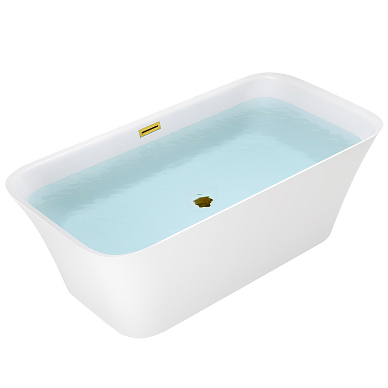 Freestanding Bathtub VAOLI 511B White with Gold Overflow 1600×800 mm