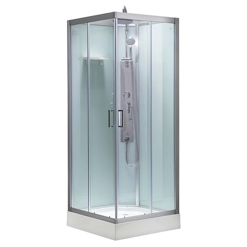 SHOWER ENCLOSURE LAURA Brushed Chrome SQUARE 900x900mm