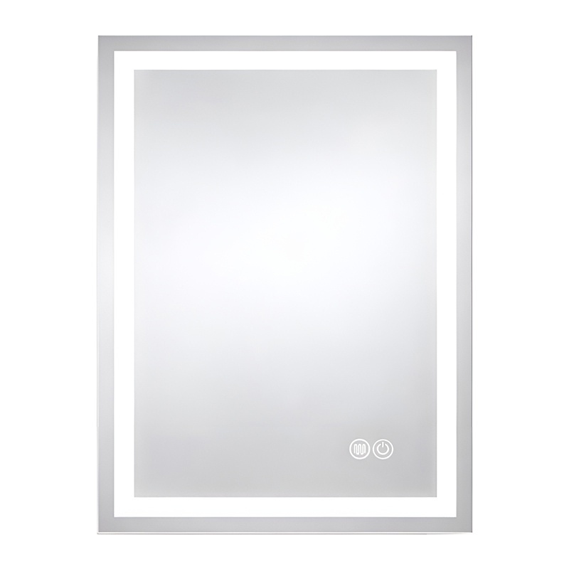LED Backlit bathroom rectangular mirror wall-mounted LUMI 500 x 700 mm – 3 light colours, anti-fog