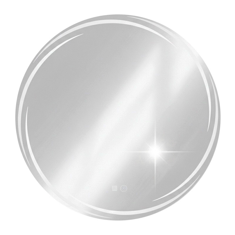 LED Backlit bathroom round mirror wall-mounted SOLENNE 800 mm – 3 light colours, anti-fog