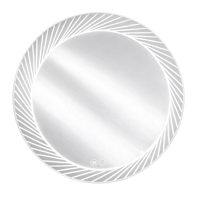 LED Backlit bathroom round mirror wall-mounted VELORA 800 mm – 3 light colours, anti-fog