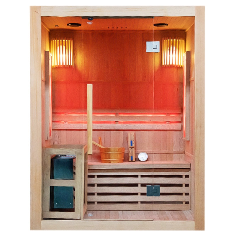 Finnish Sauna NEOS Maxi with salt panels 1500x1200x1900mm with Furnace 4,5kW