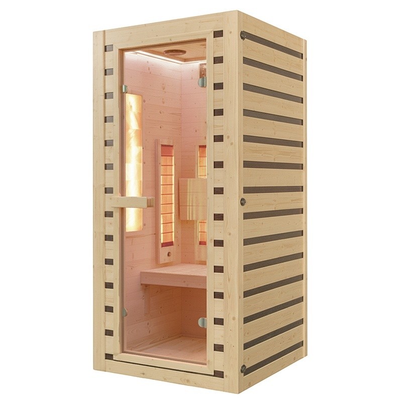 Infrared Sauna SEVIL Mini Quartz with Himalayan Salt Panel 900x900x1900mm