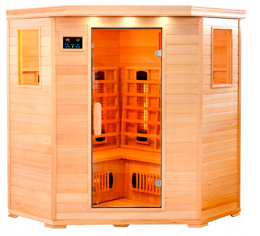 Infrared Sauna – MELTON 75° Quartz 10 heaters - Full Spectrum, 1520 x 620 x 1270 x 620 x 1520 x 1900mm