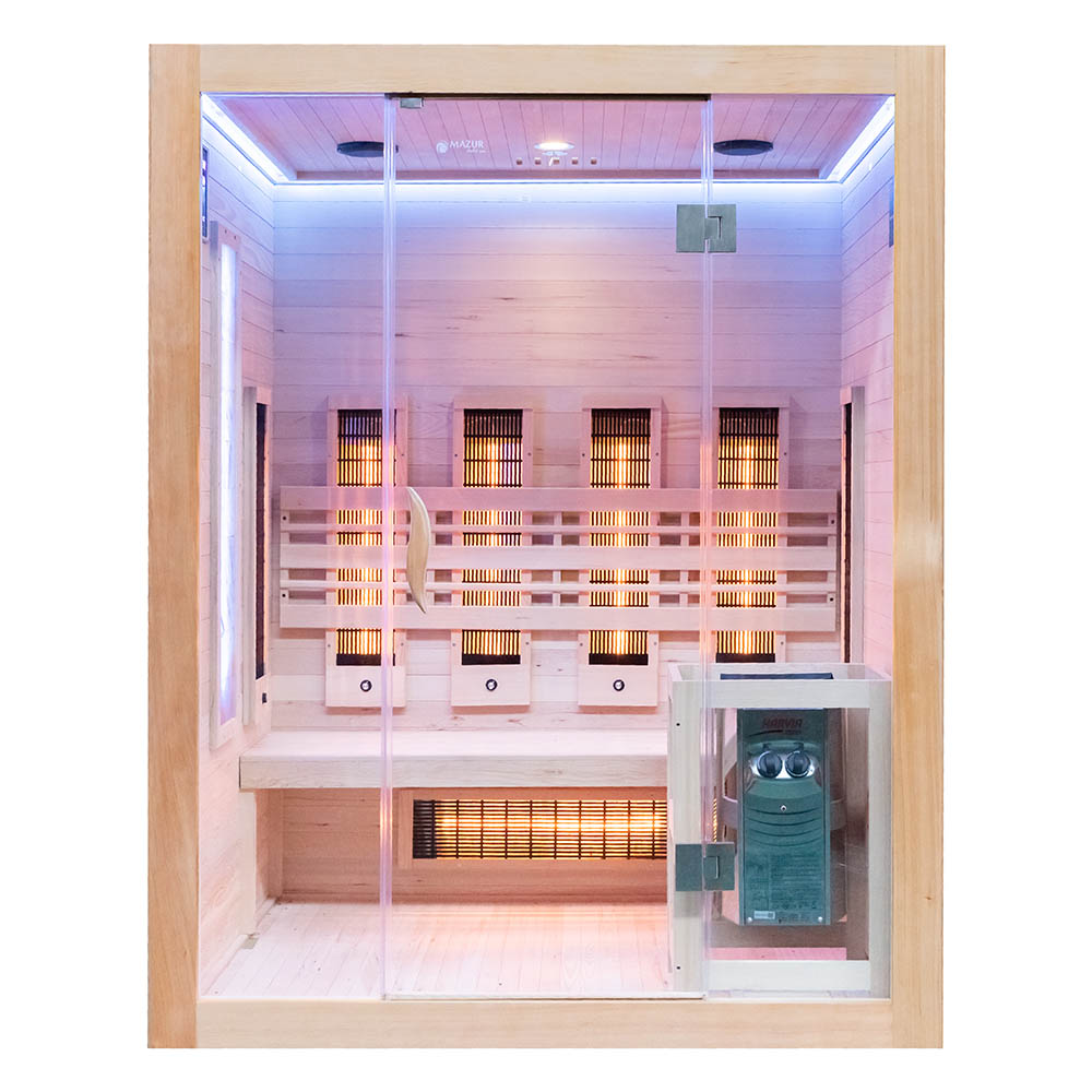 Combine Infrared/Finnish Sauna ALTAIR XL with 4,5kW Furnace and salt panels 1500 × 1200 × 1900 mm