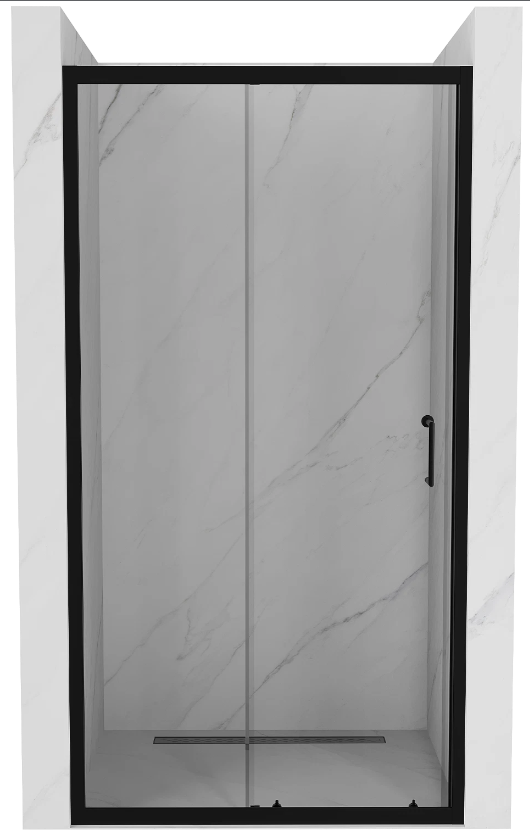 Shower door sliding ATIA black 900mm