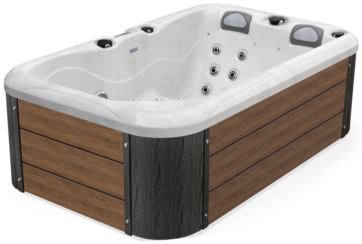 Hot Tub MARVIA 1201, 1250 x 2000 x 750 mm Grey/Brown