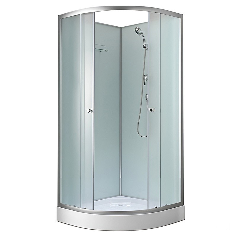 SHOWER ENCLOSURE CRB-305A Chrome 800mmx800mm SHALLOW CORNER SHOWER TRAY